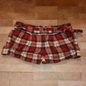 Plaid Cotton Short Shorts By Hollister